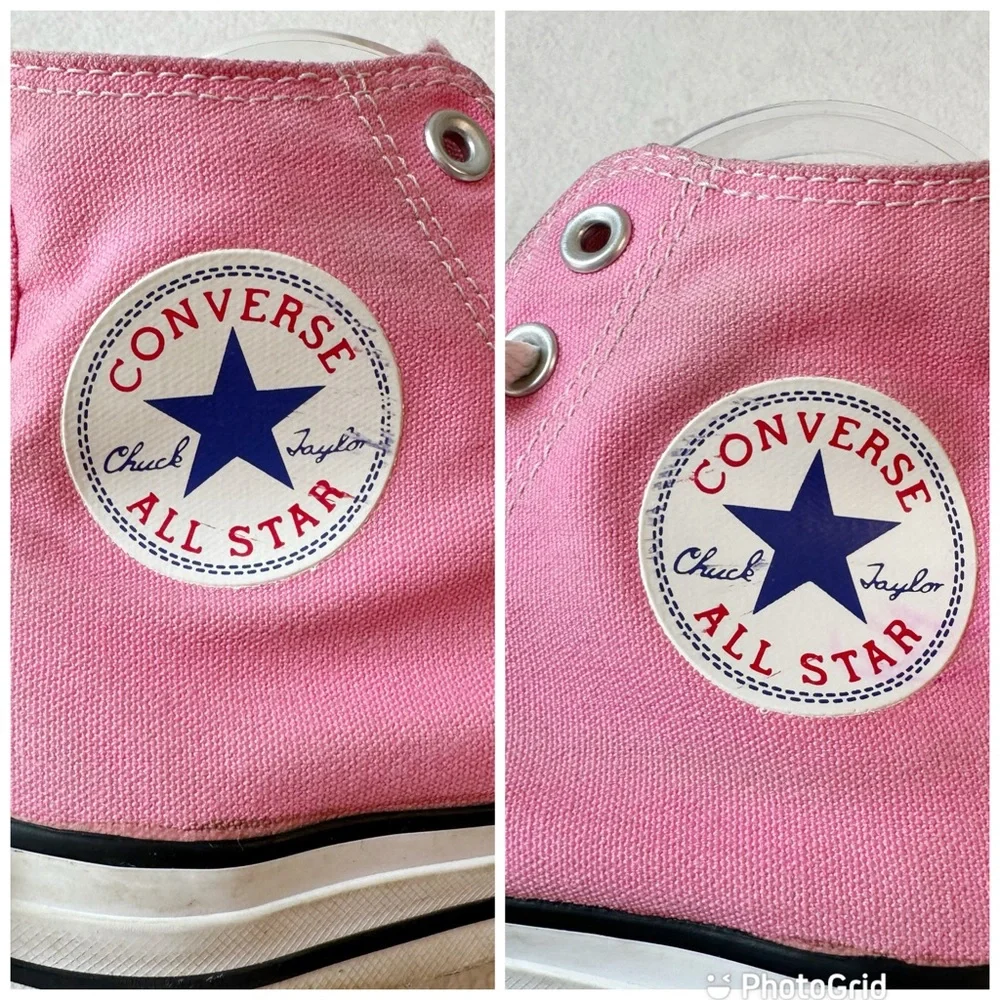 Converse Pink High Top Canvas All Star Chuck Taylor Sneakers EUC, size 8.5 - Picture 7 of 16